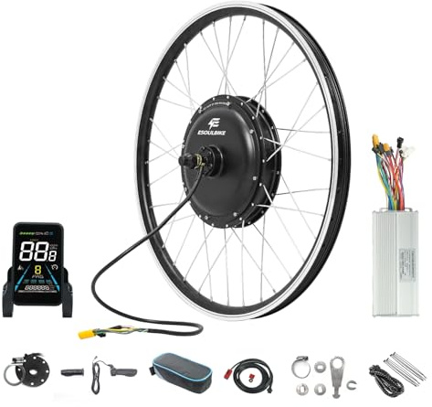ESOULBIKE 52V 2000W Ebike Conversion Kit 27.5 Inch Rear Hub Motor Electric Bike Conversion Kit with Controller Display Twist Throttle Brake Sensor