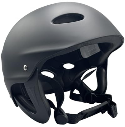 Side On Pro Wassersport Helm, Schwarz, Verstellbar für Wakeboard, Kajak, Windsurf, Kite Surf - mit Belüftungsöffnungen