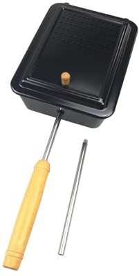 Fxzqgnh Popcornmaschine Fürs Lagerfeuer, Altmodische Popcorn Zubereitung, Antihaftbeschichtete Popcornpfanne, Topf, Grillutensil für Partys Und Picknicks, Tol