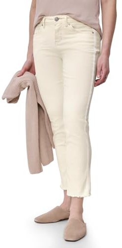 Street One Damen Straight Leg Jeans mit fransigem Saum 3817542