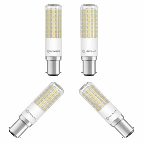 LEDVANCE 4x LED Lampe, B15d, Warmweiß, 8W, Dimmbar, 1055 Lumen, 2700K, Ersatz für 75W Halogenlampe 4er SPARPACK