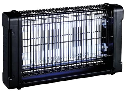 INTEC - Lampada Anti Zanzara Neon UV 30W Interno/Esterno - Trappola per insetti nera 100m² Griglia ad alta tensione Elimina mosche, zanzare e insetti volanti