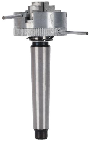 Jeffergarden Mini Plato Torno de Madera, Eje Cónico MT2 Autocentrante de 3 Mandíbulas, Rango de Sujeción de 10-35mm con Rosca M12x1.0 para Piezas de Torno de Torneado de Madera