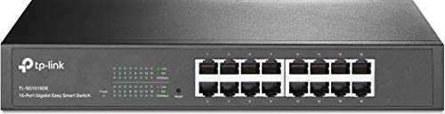 TP-Link 16-Port Desktop Gigabit Easy-Smart Ethernet Switch, Steel Case, 13-inch Rack-Mount(TL-SG1016DE)