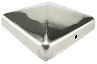Capuchon de Poteau Haut de Gamme 101x101 mm en Acier Inoxydable pour poteaux 10x10 cm Couvercle de Capuchon de clôture pyramidale Capuchon 1 pièce