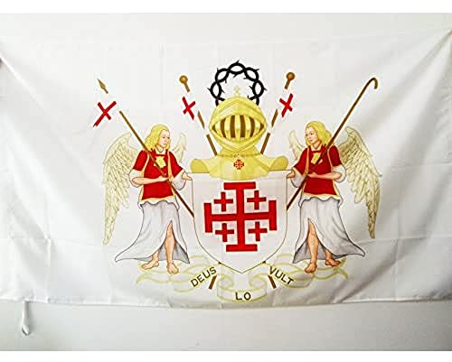 AZ FLAG - Flagge Ritterorden Vom Heiligen Grab Zu Jerusalem - 150x90 cm - Oessh Fahne 90 x 150 Cm Scheide Für Mast - Flaggen