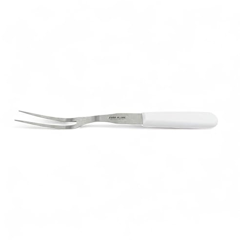 EVER BLADE 13 Cooks Fork White BBQ Colour Coded Japanese Steel – High Carbon Stainless Steel Meat & Carving Fork, Razor Sharp, Dishwasher Safe - Professional Kitchen & Grill Tools