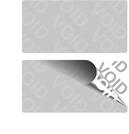 VOID Sicherheitsetiketten auf Rolle - 40 x 20 mm - 1000 Stück - silber