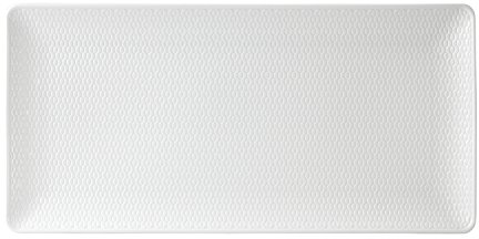 Wedgwood 40023849 Gio Serving Tray Rectangular 12.6, Bone China, White