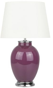 Beliani Klassische Tischlampe Keramik/Poly-Baumwolle violett Brenta