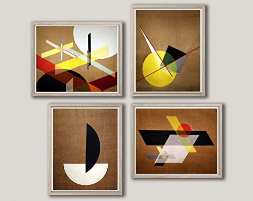 Abstract Geometric Bauhaus Prints Bauhaus Wall Art Bauhaus Decor Abstract Posters Abstract Prints Set of 4 Bauhaus Art Bauhaus Design (40cm x 50cm)