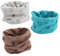 DEBAIJIA 3 pcs Unisexe Écharpe Cache-cou Bébé Enfant 0-8 Ans, Coton Doux Chaud pour Printemps Automne Hiver, Multifonction: Foulard,Bandeau, Gris/Bleu/Marron, Taille Unique