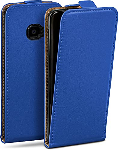moex Flip Case für Samsung Galaxy Xcover 4 Hülle klappbar mit 360 Grad Schutz, Handyhülle mit Displayschutz, PU Leder Handytasche Lederhülle, Flip Case Cover Klapphülle, Dunkelblau