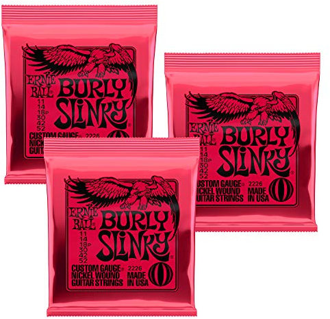 Ernie Ball 2226 Burly Slinky Cuerdas para guitarra eléctrica (11 – 52)