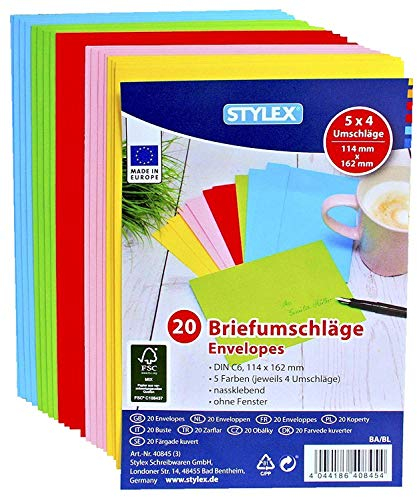 Briefumschläge Din C6 Bunte Kuvert (100 Stück)