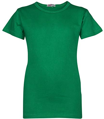 A2Z 4 Kids Girls T Shirts Cotton Plain Tie Dye Short Sleeves T Shirts Top Soft Feel Trendy - Girls T Shirt Green 9-10