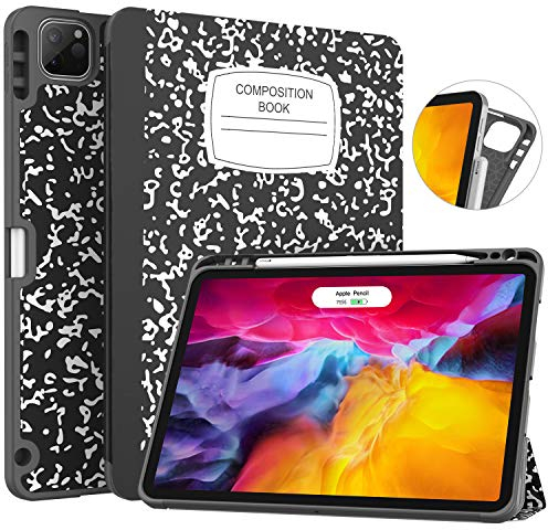 Soke Schutzhülle für iPad Pro 11 2020 & 2018 mit Stifthalter – [Rundumschutz + Apple Pencil Aufladen + Auto Wake/Sleep], weiche TPU-Rückseite für 2020 iPad Pro 27,9 cm (11 Zoll), Schwarz
