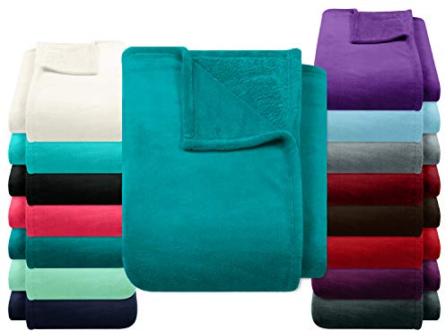 npluseins Coral Fleece Kuscheldecke - extra kuschelig und flauschig 1523.2204, ca. 150 x 200 cm, Petrol