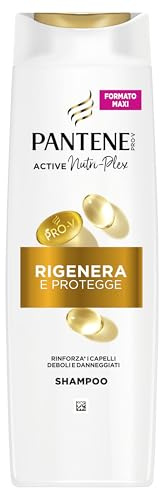 Pantene Pro-V Shampoo Rigenera E Protegge 400ml Capelli Deboli, Secchi, Danneggiati. Deterge Delicatamente e Protegge i Legami del Capello. Senza Siliconi, Olio Minerale e Coloranti. Active Nutri-Plex