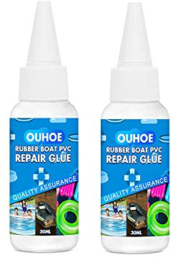 JAWSEU 2PCS Pegamento Reparación, 30ml Pegamento Adhesivo Reparación, Inflable Piscina Reparación Pegamento Impermeable PVC Piscina Parche Adhesivo