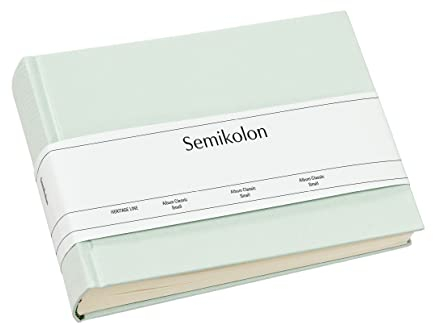 Semikolon 363973 Album Classic Small - 21,5 x 16 cm - 80 Seiten cremefarben, für 10 x 15 Fotos - moss pastell-grün