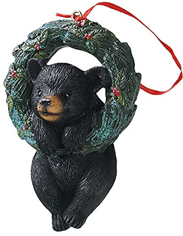 HYFAN Christmas Small Animal Decorative Animal Hanging Decor for Christmas Tree Home Office Room Decoration with String ( New, Black Bear )