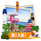 Orlybar USA Miami Holz-Kühlschrankmagnet, 3D-Magnete, Reise-Sammelstück, Souvenirs, Dekorationen, handgefertigtes Handwerk