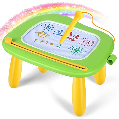Smasiagon Kinderspielzeug ab 1 Jahr, Magnetische Maltafel Zaubertafel Bunt Zeichentafel Magnettafel mit 4 Beine für Kinder Geschenk für 1 2 3 Jahre Mädchen Junge Spielzeug (Grün)