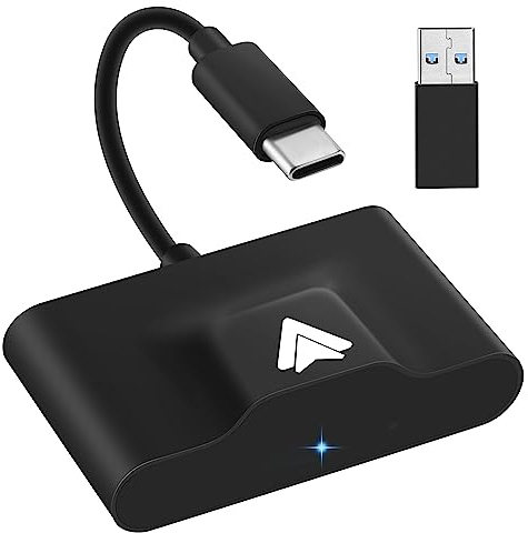 URJD Adaptador Android Auto Inalambrico, Convierte la Conexión por Cable Existente en Inalámbrica, Plug and Play, Configuración Fácil, Android Auto Wireless Adapter