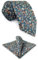 S&W SHLAX&WING Blumen-Krawatten für Herren, mehrfarbig, algengrün, Hochzeitsset mit passendem Einstecktuch, 147 cm