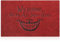 AOAOPQ Welcome We're all mad here, Smiley-Fußmatten, Gummi-Rückseite, waschbar, personalisierbar, langlebig, für drinnen und draußen, Bodenmatte für Eingangsbereich, Veranda, Dekoration, Dunkelrot