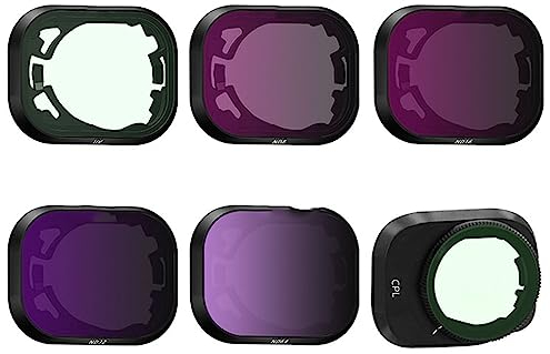 CPL/UV/ND-Filter-Set, kompatibel mit DJI Mini 3 Pro/Mini 3 Objektivfilter, ND8 ND16 ND32 ND64 Neutraldichtefilter CPL Polarisationsfilter UV-Schutzfilter, 6 Stück