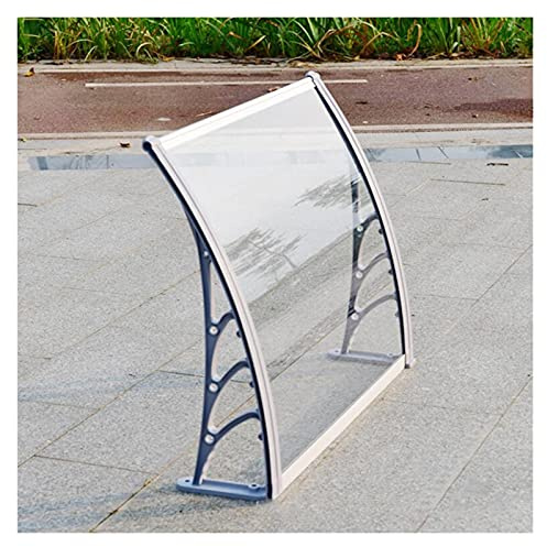 Fenstermarkise, Türüberdachung, Polycarbonatplatte, skalierbar, mit Halterung aus Aluminiumlegierung, Vordertür, Terrassenüberdachung, UV-Regenschutz für den Außenbereich (Farbe: transparent, Größe: 1