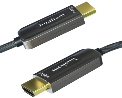 Câble HDMI 2.0 4K Fiber Optic - En nylon tressé - Ultra haute vitesse - 18 Gbps - Prise en charge 4 K60 Hz - Dynamic HDR - eARC - Compatible PS5 PS4 Xbox Apple TV LG Samsung