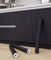 Rouleau de papier peint autocollant en plastique effet bois noir pour meubles 45 cm x 300 cm