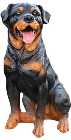POCHY Rottweiler Statue Aus Kunstharz, Hund Commemorate Statue, Artefakt Handwerk Garten Dekoration Figuren