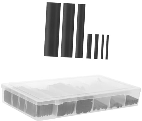 UPKOCH 127pièces Kit De Gaines Thermorétractables Noir Tubes Isolants pour Câbles Électriques Protection Fil Adaptable Intérieur Extérieur Facile à Couper