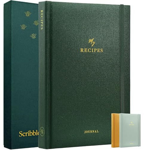 Scribble & Dot® Libro de recetas para escribir en tus propias recetas, crea tu propio diario de libro de cocina, diario de recetas de tapa dura, cuaderno de recetas de recuerdo, diario de alimentos,