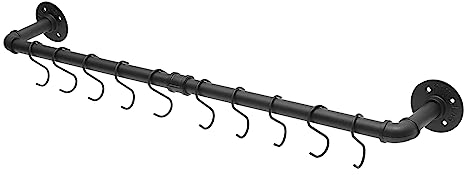 Alipis Ganchos para Estante de Utensilios de Cocina Soporte para Ollas Y Sartenes Colgador Industrial para Ollas Riel de Almacenamiento para Cocina