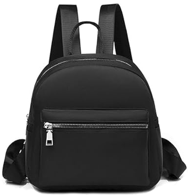 UieaMsio Kleiner Rucksack für Damen, schwarz, Damenrucksack, elegant, leicht, elegant, leicht, für Mädchen, elegant, modisch, wasserdicht, für Reisen, Freizeit, College, Schwarz , Medium