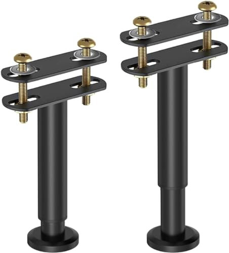 YELIKIT Pieds de lit réglables 18-33 cm, noirs pour meubles, épaisseur en acier pour armoire, table et travaux manuels