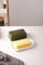 Beurrier recouvert de porcelaine avec couvercle pour support de beurre de comptoir, récipient pour un bâton de beurre, plateau texturé pour rangement antidérapant, vert, taille S