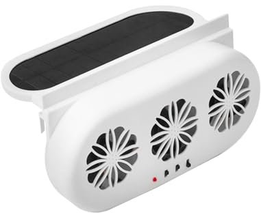 MiOYOOW Auto Kühlventilator, Solarbetriebener USB Fahrzeugventilator, Solar Ventilator Solar Lüftungsventilator mit Wirbelwind Saugkanal, Schnellem Luftaustausch und Kühlung für Auto, SUV