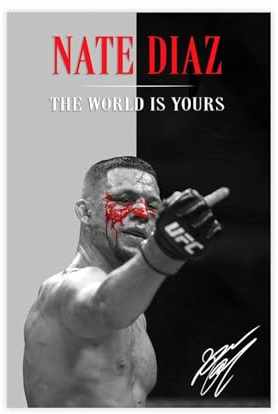 efhavce Nate Diaz Poster, gemischter Kampfkunstdruck, Leinwandposter, Wandkunst, Dekordruck, Bild Gemälde für Wohnzimmer, Schlafzimmer, Dekoration, 40 x 60 cm