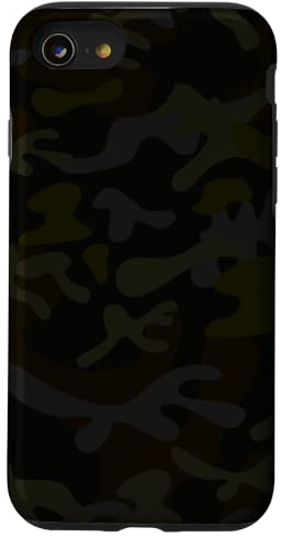 Camouflage Camo Dunkelbraun Schwarz Grafik Hülle für iPhone SE (2020) / 7 / 8