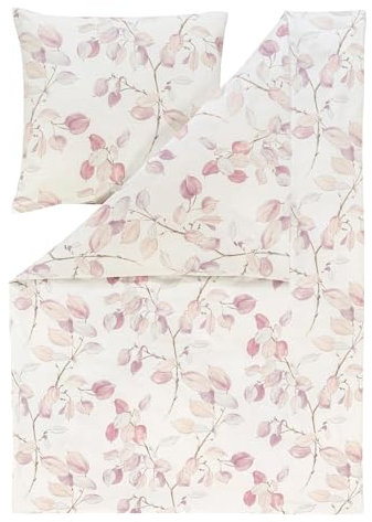 ESTELLA Feinflanell Bettwäsche Pinzolo Flieder 1 Bettbezug 135 x 200 cm + 1 Kissenbezug 80 x 80 cm