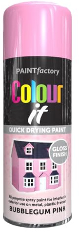 AlezyB - 6 x Bubblegum Pink 400ml All Purpose Spray Paint | Use on Metal, Wood, Plastic and Multipurpose Aerosol Professional Quality Perfect Finish, for Interior Exterior and Excellent Coverage