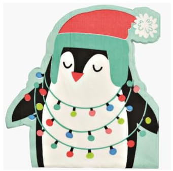 Ausgefallene Weihnachts-Servietten PINGUIN - Shape Motiv Servietten Weihnachts-Deko Tisch-Dekoration Weihnachten Advent Weihnachts-Feier (12, Pinguin)