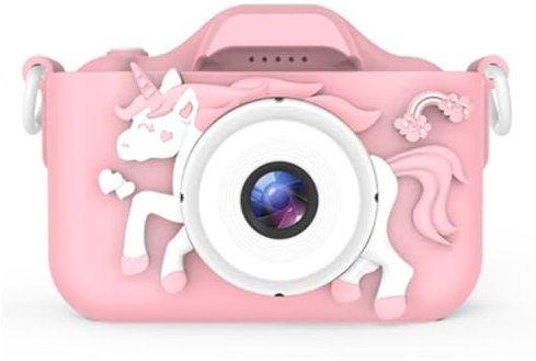 Cámara Digital Infantil con Diseño de Unicornio | Cámara para Niños 1080P con Pantalla de 2,0 Pulgadas y Tarjeta de 32 GB | Cámara de Fotos para Niñas, Color Rosa, Fácil de Usar