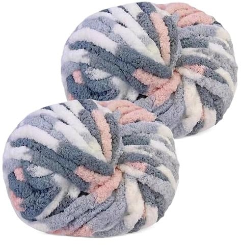 YushengTai Dicke Wolle, 2 Stück 500g Katzen Chunky Wolle, Dicke Wolle zum Häkeln Kann zum Stricken von Kissen, Decken, Schals und Mützen Sowie Haustierbetten Verwendet Werden